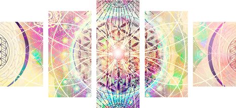 5 RÉSZES KÉP MANDALA ÉRDEKES KIVITELBEN - FENG SHUI KÉPEK - KÉPEK