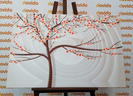 CANVAS PRINT MODERN TREE ON AN ABSTRACT BACKGROUND - ABSTRACT PICTURES - PICTURES