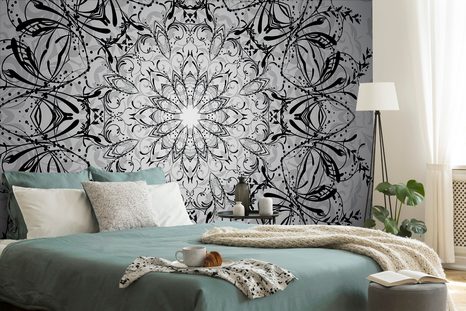TAPETA ROZETA V ČERNOBÍLÉM PROVEDENÍ - TAPETY FENG SHUI - TAPETY