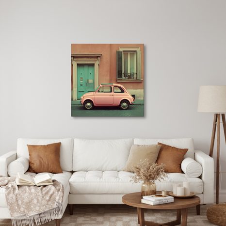 OBRAZ PASTELOVÝ AUTOMOBIL A DVEŘE - OBRAZY AUT - OBRAZY