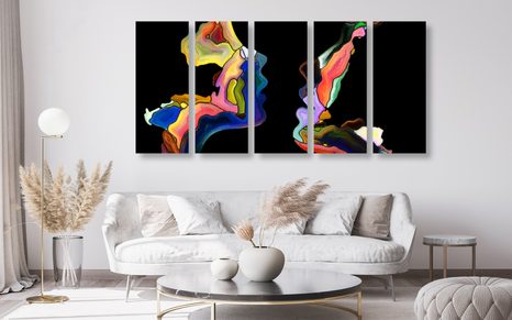 5-TEILIGES WANDBILD ABSTRAKTE GESICHTER VON MENSCHEN - ABSTRAKTE BILDER - BILDER