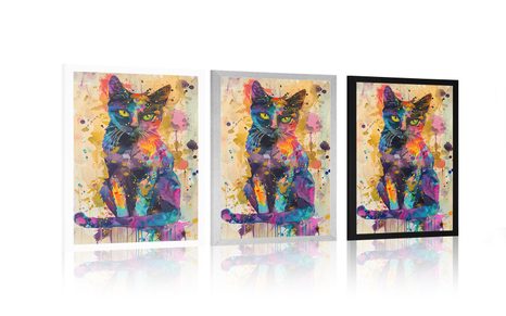 POSTER – GATTO CON IMITAZIONE PITTORICA - GATTI - POSTER