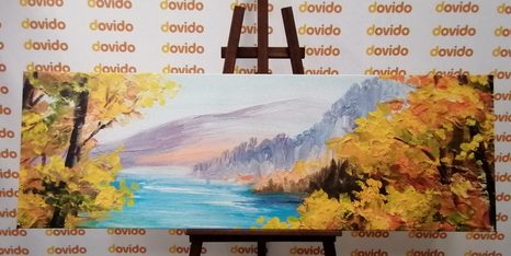 OBRAZ SCENÉRIE HORSKÉHO JEZERA - OBRAZY PŘÍRODY A KRAJINY - OBRAZY