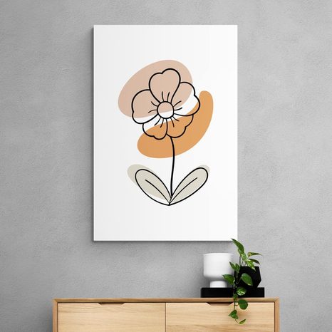 OBRAZ MINIMALISTICKÝ KVET NA BIELOM POZADÍ NO4 - OBRAZY KVETOV - OBRAZY