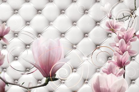 SELBSTKLEBENDE TAPETE MAGNOLIE MIT LEDEROPTIK - 🔥 TOTALAUSVERKAUF