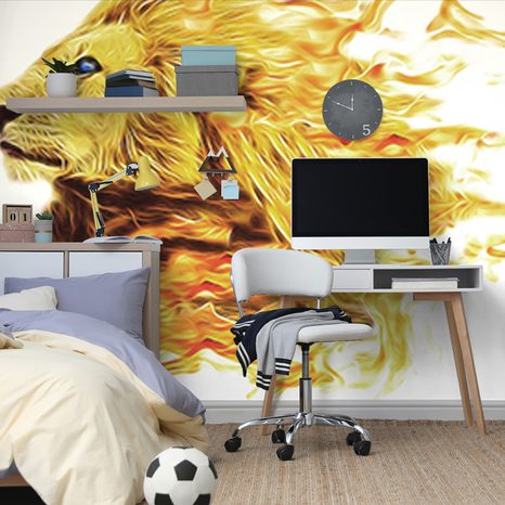 SELF ADHESIVE WALLPAPER FIERY LION - SELF-ADHESIVE WALLPAPERS - WALLPAPERS