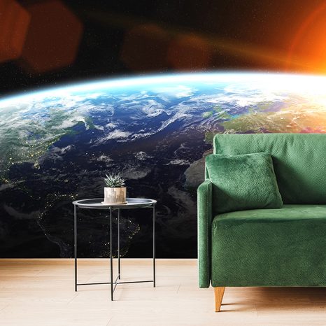 SELF ADHESIVE WALL MURAL VIEW OF THE PLANET FROM SPACE - SELF-ADHESIVE WALLPAPERS - WALLPAPERS