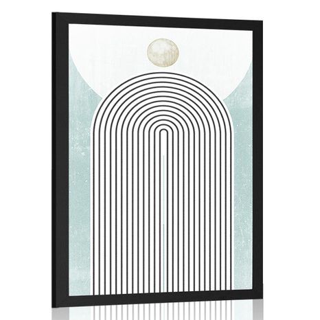 POSTER CURCUBEU MODERN ALBASTRU MID-CENTURY - MOTIVE DIN ATELIERUL NOSTRU - POSTERE