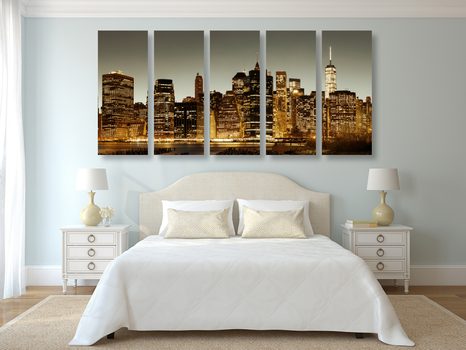 TABLOU 5-PIESE CENTRUL NEW YORK-ULUI - TABLOURI CU ORAȘE - TABLOURI
