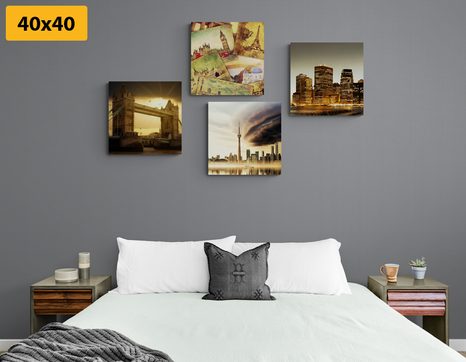 SET OBRAZOV TAJUPLNÉ MESTÁ - ZOSTAVY OBRAZOV - OBRAZY