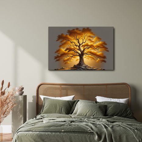 WANDBILD LEUCHTENDER LEBENSBAUM - BILDER BÄUME DES LEBENS - BILDER