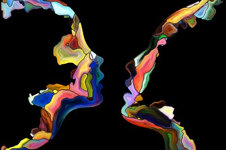 SAMOLEPÍCÍ TAPETA ABSTRAKTNÍ TVÁŘE LIDSKÝCH BYTOSTÍ - SAMOLEPÍCÍ TAPETY - TAPETY