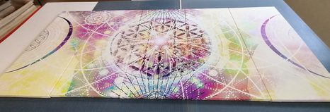 5-RÉSZES KÉP MANDALA ÉRDEKES KIVITELBEN - FENG SHUI KÉPEK - KÉPEK