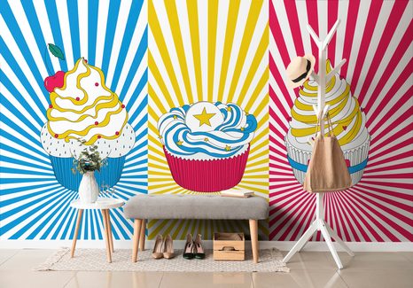 CARTA DA PARATI – CUPCAKES POP ART - CARTA DA PARATI POP ART - CARTA DA PARATI