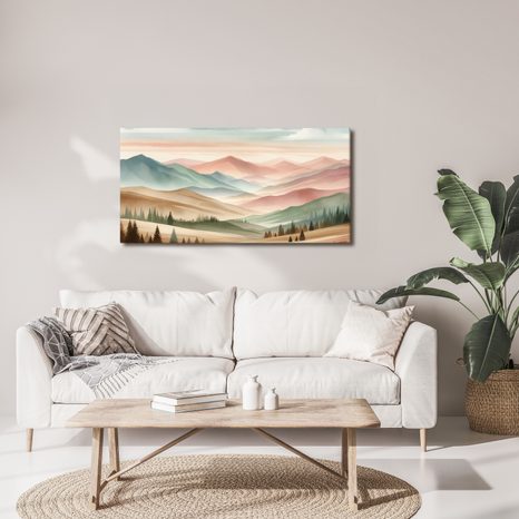 WANDBILD RUHIGE PASTELLLANDSCHAFT - BILDER VON BERGEN - BILDER