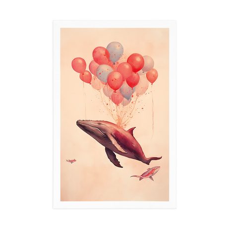 POSTER – BALENA SOGNANTE CON PALLONCINI - ANIMALI DA SOGNO - POSTER