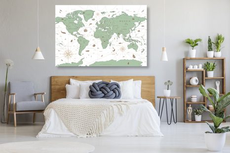 QUADRO IN SUGHERO – MAPPA IN VERSIONE VERDE - QUADRI SU SUGHERO - STAMPE E QUADRI