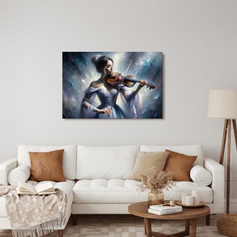 WANDBILD ROMANTISCHE VIOLINISTIN - WANDBILDER FRAUEN - BILDER