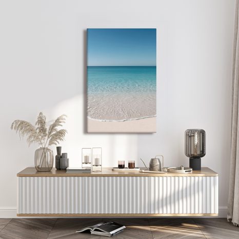 CANVASTAVLA MJUKA VÅGOR VID LJUS KUST - TAVLOR MED HAV OCH STRAND - TAVLOR