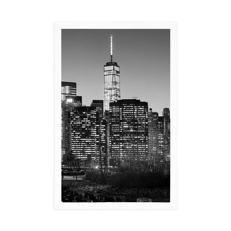 POSTER ZENTRUM VON NEW YORK IN SCHWARZ-WEISS - SCHWARZ-WEISS - POSTER