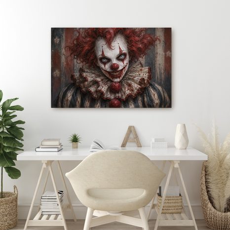 OBRAZ DĚSIVÝ KLAUN S RUDÝMI VLASY - HALLOWEENSKÉ A HOROROVÉ OBRAZY - OBRAZY