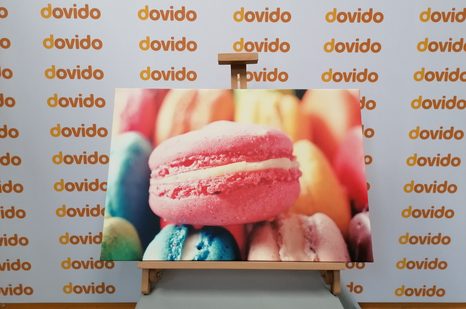 WANDBILD BUNTE MAKRONEN - BILDER VON ESSEN UND GETRÄNKEN - BILDER