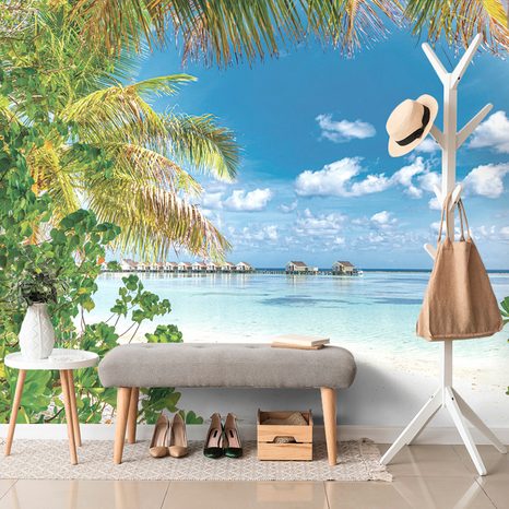 SELF ADHESIVE WALL MURAL RELAXATION IN A TROPICAL RESORT - SELF-ADHESIVE WALLPAPERS - WALLPAPERS