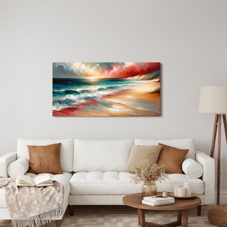 OBRAZ VLN TŘÍŠTÍCÍCH SE O POBŘEŽÍ - OBRAZY MOŘE A PLÁŽ - OBRAZY