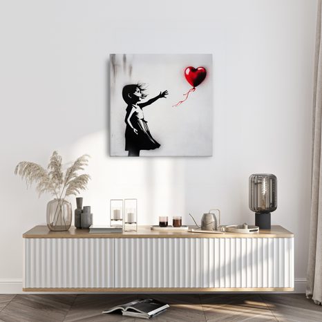 OBRAZ SRDCE VE VĚTRU STREET ART - OBRAZY ŽENY - OBRAZY