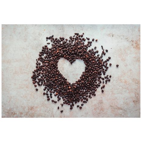 FOTOTAPETA SRDCE Z KÁVOVÝCH ZRN - TAPETY JÍDLA A NÁPOJE - TAPETY