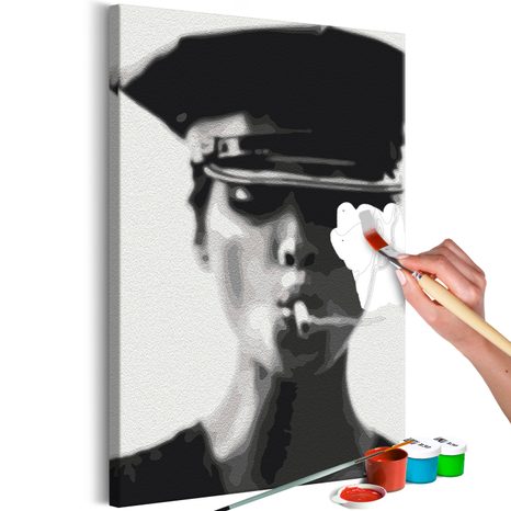 PICTURE PAINTING BY NUMBERS WOMAN WITH CIGARETTE
