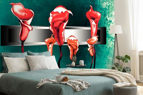 CARTA DA PARATI – CALLE ROSSE ASTRATTE - CARTA DA PARATI ASTRATTI - CARTA DA PARATI