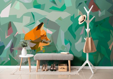 CARTA DA PARATI AUTOADESIVA – VOLPE CON ELEMENTI ASTRATTI - CARTA DA PARATI AUTOADESIVE - CARTA DA PARATI