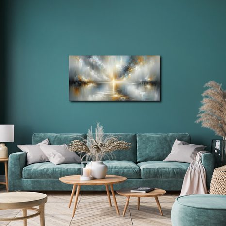 OBRAZ SLUNEČNÍ SVIT NAD JEZEREM - ABSTRAKTNÍ OBRAZY - OBRAZY