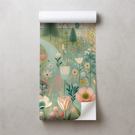 SAMOLEPÍCÍ TAPETA PASTELOVÁ KVĚTINOVÁ LOUKA - ΤΑΠΕΤΣΑΡΊΑ ΠΕΔΊΑ ΚΑΙ ΛΙΒΆΔΙΑ - ΤΑΠΕΤΣΑΡΊΕΣ