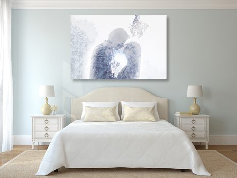 OBRAZ ZAMILOVANÝ PÁR POD IMELOM - OBRAZY LÁSKA - OBRAZY