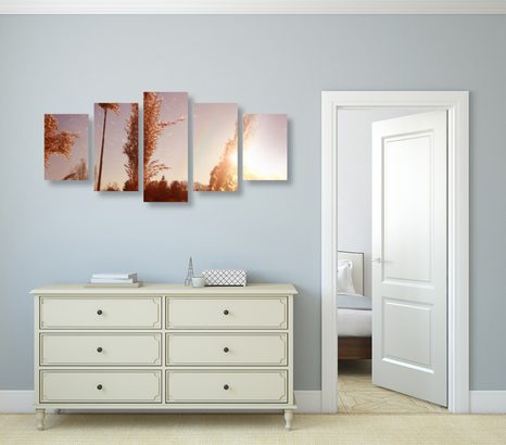 5-DÍLNÝ OBRAZ ATMOSFÉRA PODZIMU - OBRAZY POLE A LOUKY - OBRAZY