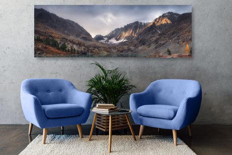 WANDBILD MAJESTÄTISCHE BERGE MIT SEE - BILDER VON NATUR UND LANDSCHAFT - BILDER