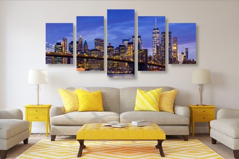 ΜΑΓΕΥΤΙΚΉ ΓΈΦΥΡΑ ΕΙΚΌΝΑΣ 5 ΤΜΗΜΆΤΩΝ ΣΤΟ ΜΠΡΟΎΚΛΙΝ - ΠΊΝΑΚΕΣ ΠΌΛΕΙΣ - ΠΊΝΑΚΕΣ