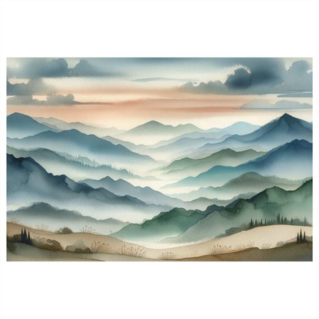 OBRAZ TICHÉ HORY V RANNÍ MLZE - OBRAZY HORY - OBRAZY