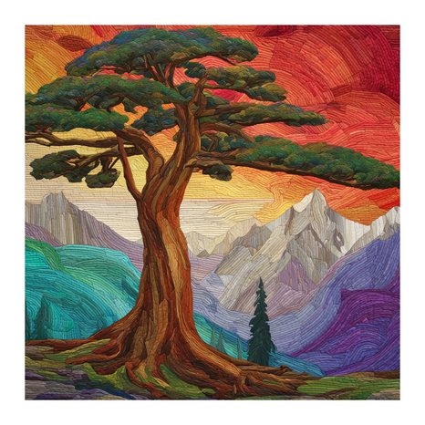 WANDBILD MAJESTÄTISCHER LEBENSBAUM IM MORGENGRAUEN - BILDER BÄUME DES LEBENS - BILDER