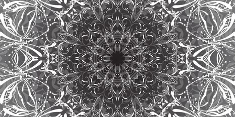 OBRAZ ČERNOBÍLÁ ROZETA - ČERNOBÍLÉ OBRAZY - OBRAZY