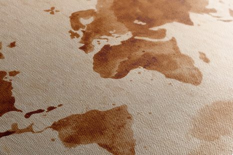 DECORATIVE PINBOARD WORLD MAP IN RETRO STYLE - PICTURES ON CORK - PICTURES