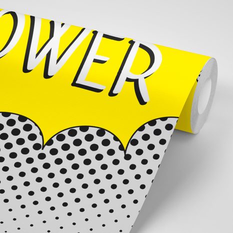 SELBSTKLEBENDE TAPETE MIT POP-ART-AUFSCHRIFT - GIRL POWER - POP-ART-TAPETEN - TAPETEN