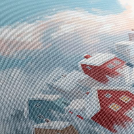 OBRAZ ZASNĚŽENÁ VESNIČKA - VÁNOČNÍ A ZIMNÍ OBRAZY - OBRAZY