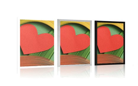 POSZTER SZÍV ABSZTRAKT HÁTTÉREN - POSZTEREK GYEREKSZOBÁBA - POSZTEREK