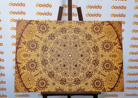 КАРТИНА НА ПЛАТНО – ДЕКОРАТИВНА МАНДАЛА С ДАНТЕЛА - ФЪН ШУЙ КАРТИНИ - КАРТИНИ