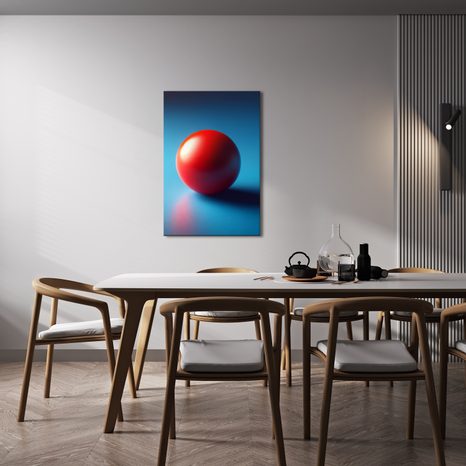 OBRAZ ČERVENÁ KOULE NA MODRÉM - OBRAZY PODLE MOTIVU - OBRAZY