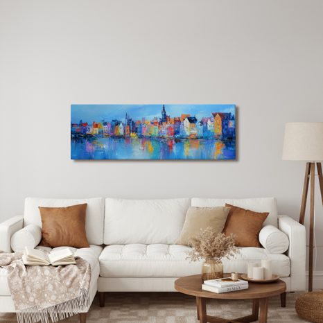 WANDBILD MÄRCHENHAFTE STADTSZENERIE - BUNTE HÄUSER - BILDER