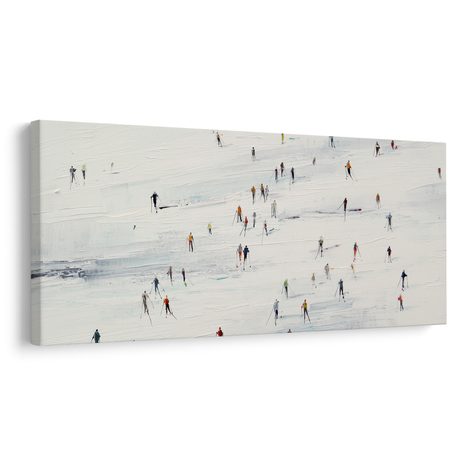 WANDBILD SKIFAHRER IN WINTERLANDSCHAFT - WEIHNACHTS- UND WINTERBILDER - BILDER